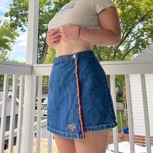 Vintage Route 66 Rainbow Denim Skort